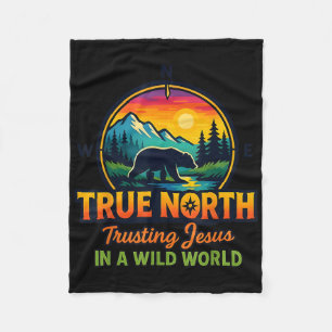 True North Vbs 2025 Trusting Jesus Wilderness Chri Fleece Blanket
