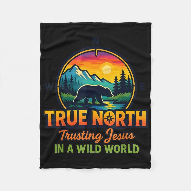 True North Vbs 2025 Trusting Jesus Wilderness Chri Fleece Blanket (Front)