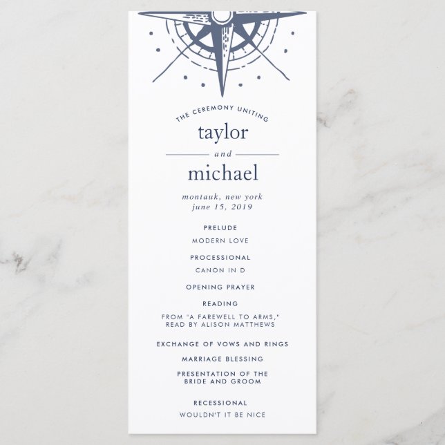 True North Wedding Ceremony Program Programme (Front)