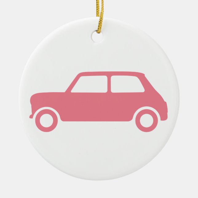 True Pink Mini Cooper Ornament - Centred (Front)