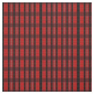 True Red Plaid Pattern Fabric
