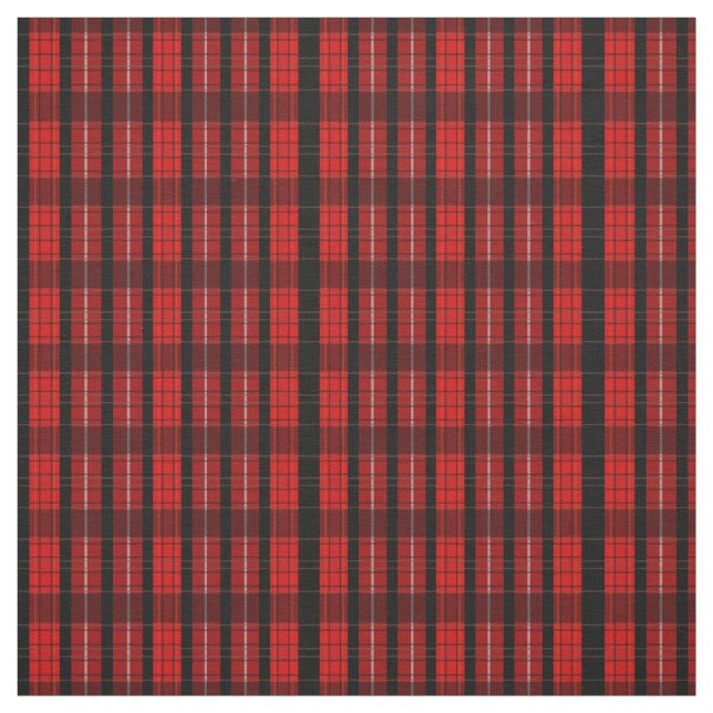 True Red Plaid Pattern Fabric (Swatch)
