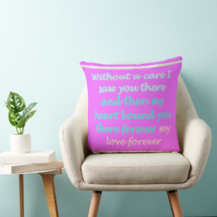 True Romance poem pattern pink Cushion