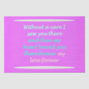 True Romance poem pattern pink Tissue Paper