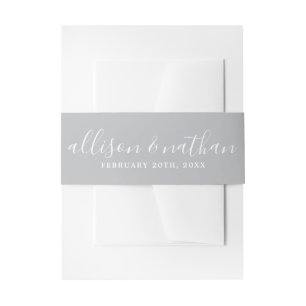 True Simplicity 1 Bride and Groom Sterling Wedding Invitation Belly Band