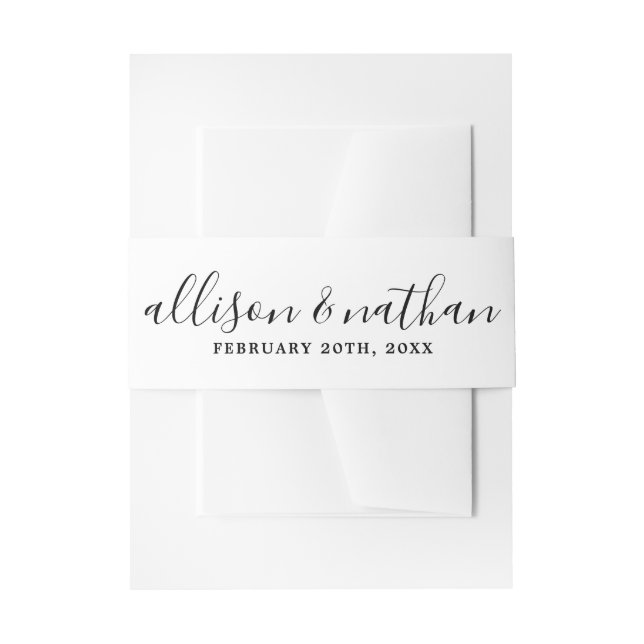 True Simplicity 1 Bride and Groom Wedding Invitation Belly Band (Front Example)