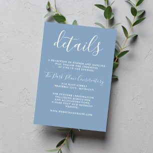 True Simplicity 1 Glacier Blue Minimalist Wedding Enclosure Card