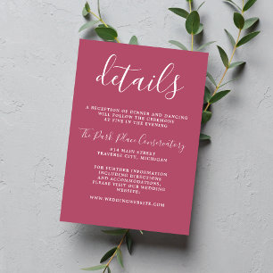 True Simplicity 1 Mulberry Minimalist Wedding Enclosure Card