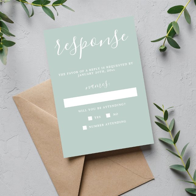 True Simplicity 1 Sea Glass Minimal Wedding RSVP (Creator Uploaded)