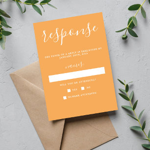 True Simplicity 1 Sorbet Minimalist Wedding RSVP Card