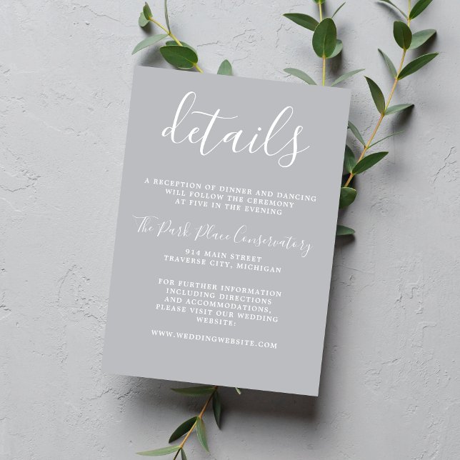 True Simplicity 1 Sterling Grey Minimalist Wedding Enclosure Card (Creator Uploaded)