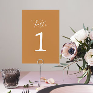 True Simplicity 1 Wedding Apricot Table Number