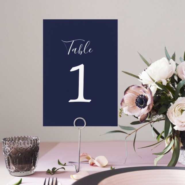 True Simplicity 1 Wedding Dark Navy Table Number (Creator Uploaded)