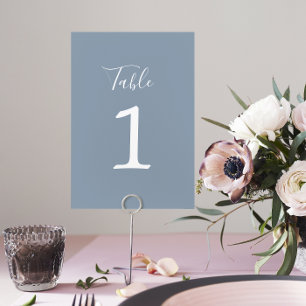 True Simplicity 1 Wedding Dusty Blue Table Number