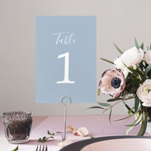 True Simplicity 1 Wedding Ice Blue Table Number