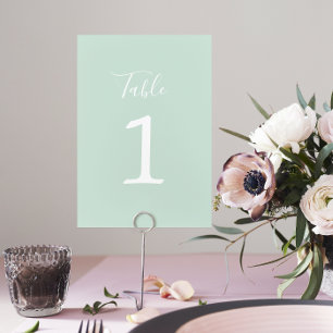 True Simplicity 1 Wedding Mint Green Table Number