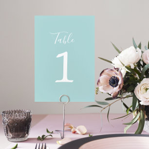 True Simplicity 1 Wedding Ocean Mist Table Number