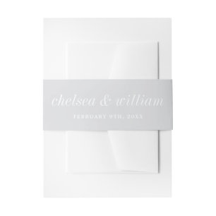 True Simplicity 2 Bride Groom Cool Mist Wedding Invitation Belly Band
