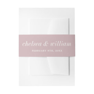 True Simplicity 2 Bride Groom Moonlight Wedding Invitation Belly Band