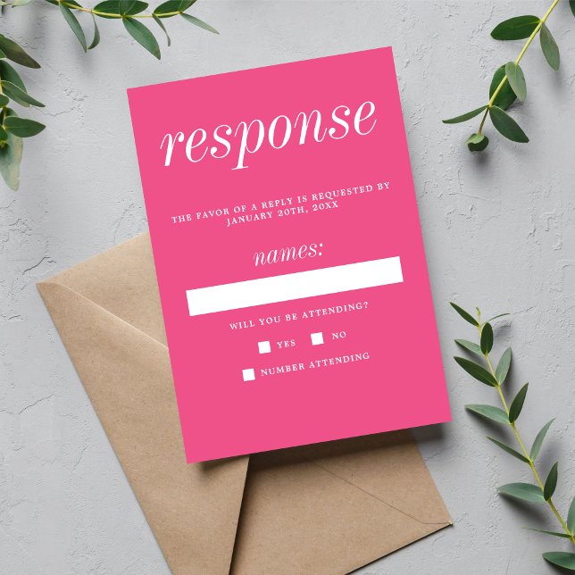 True Simplicity 2 Carnation Minimalist Wedding RSVP Card (Creator Uploaded)