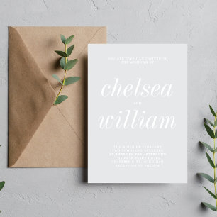 True Simplicity 2 Cool Mist Minimalist Wedding Invitation