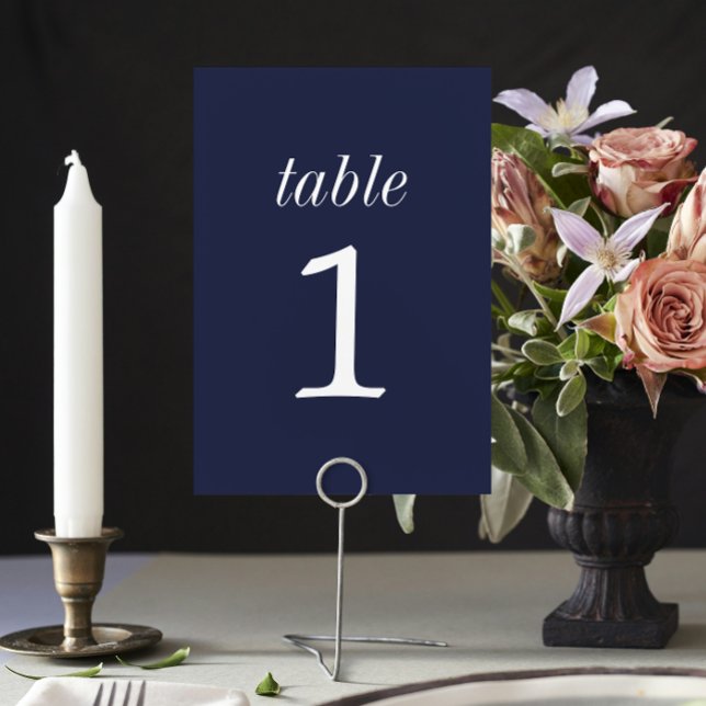 True Simplicity 2 Dark Navy Wedding Table Number (Creator Uploaded)
