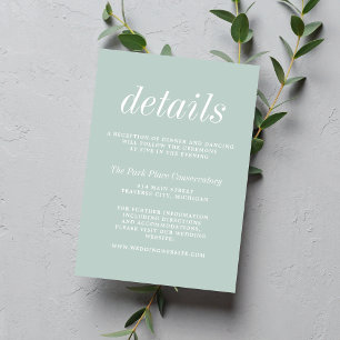 True Simplicity 2 Sea Glass Minimalist Wedding Enclosure Card