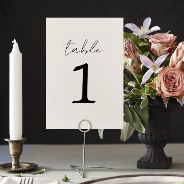 True Simplicity 3 Beige Wedding Table Number (Creator Uploaded)