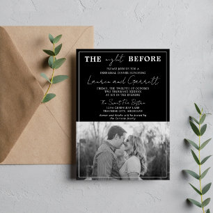 True Simplicity 3 Black and White Rehearsal Dinner Invitation