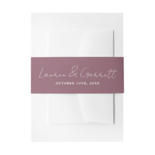 True Simplicity 3 Bride Groom Dusk Wedding Invitation Belly Band