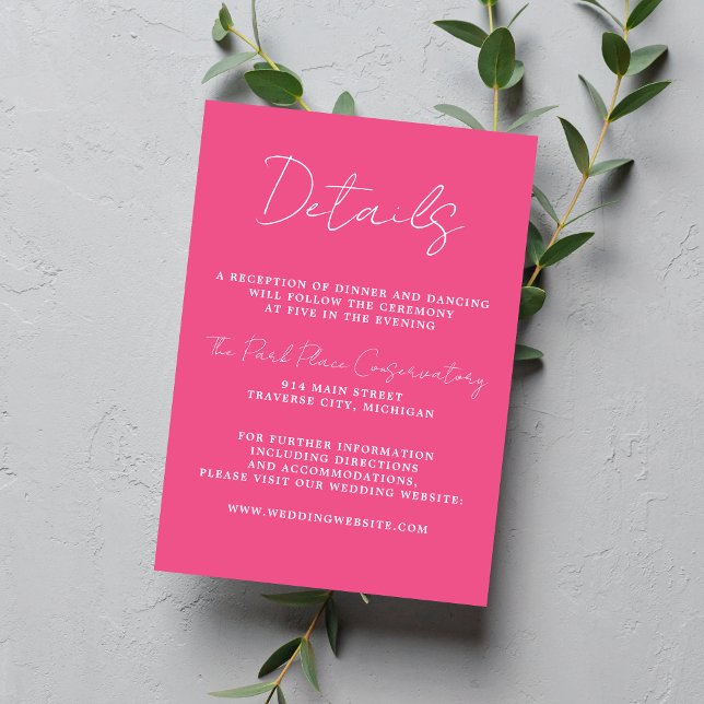 True Simplicity 3 Script Minimal Carnation Wedding Enclosure Card (Creator Uploaded)