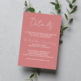 True Simplicity 3 Script Minimal Dusty Rose Enclosure Card