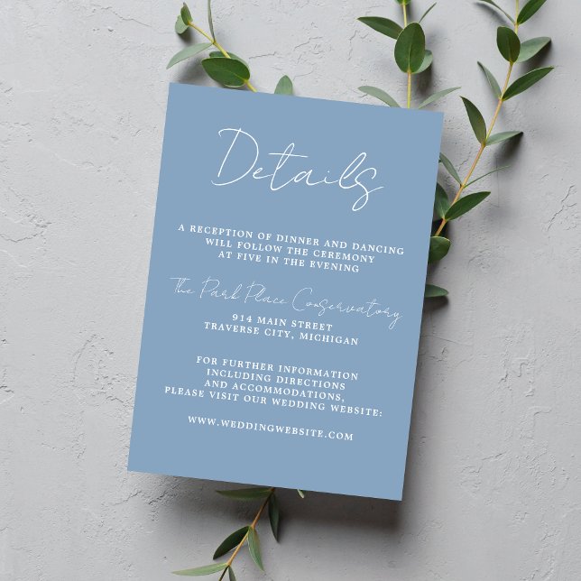 True Simplicity 3 Script Minimal Glacier Wedding Enclosure Card (Creator Uploaded)