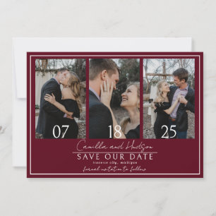 True Simplicity 4 Dark Burgundy Wedding Save The Date
