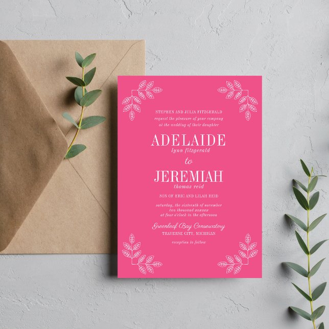 True Simplicity 6 Carnation Floral Wedding Invitation (Creator Uploaded)