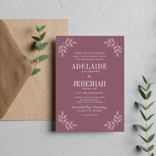 True Simplicity 6 Dusk Floral Wedding Invitation