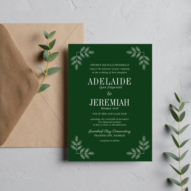 True Simplicity 6 Evergreen Floral Wedding Invitation (Creator Uploaded)