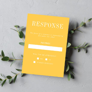 True Simplicity 6 Marigold Minimalist Wedding RSVP Card