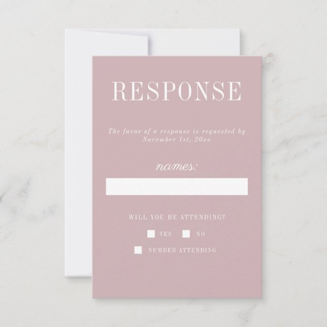 True Simplicity 6 Moonlight Minimalist Wedding RSVP Card (Front)