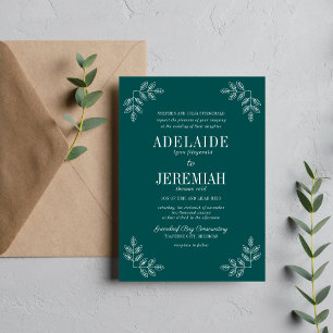 True Simplicity 6 Peacock Floral Wedding Invitation