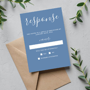 True Simplicity Denim Blue Minimalist Wedding RSVP
