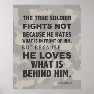 True Soldier Loves Poster, Military, GK Chesterton Poster