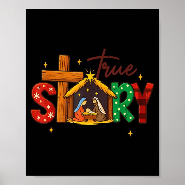 True Story Christian Christmas Family Pajamas Pjs  Poster (Front)