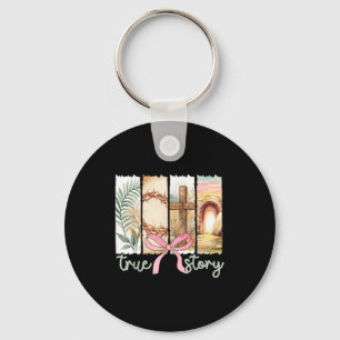 True Story Christian Cross Jesus Bible Verse Happy Key Ring