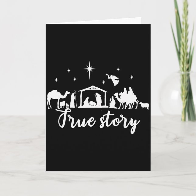 True Story Christmas Gift Religious Nativity Scene Card (Front)