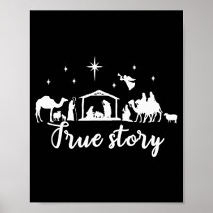 True Story Christmas Gift Religious Nativity Scene Poster