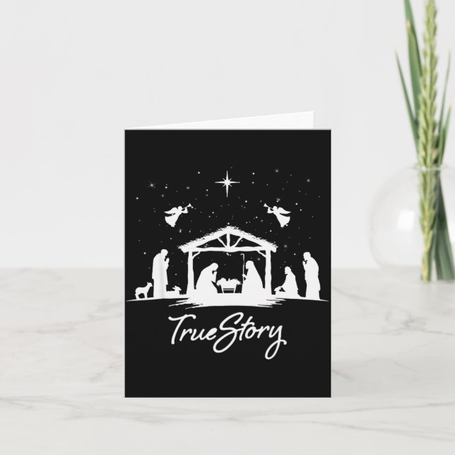 True Story Christmas Nativity Jesus Christian Men  Card (Front)