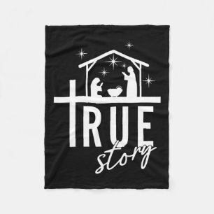 True Story Christmas Nativity Jesus Christian Men Fleece Blanket