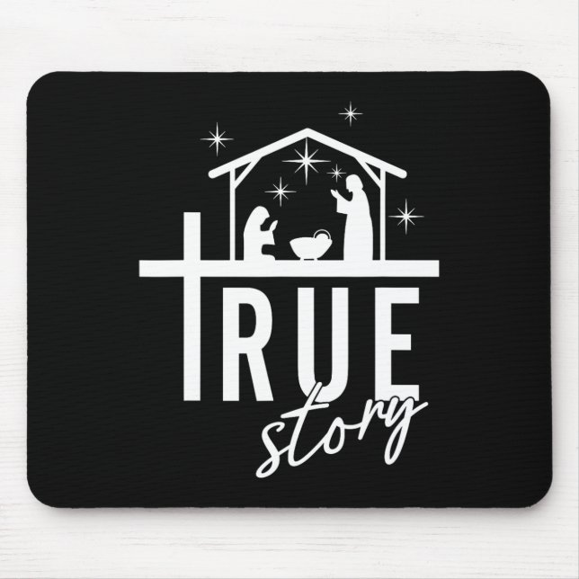True Story Christmas Nativity Jesus Christian Men  Mouse Mat (Front)