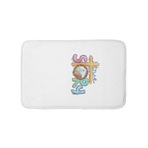 True Story Cross Jesus Easter Day Christians He is Bath Mat